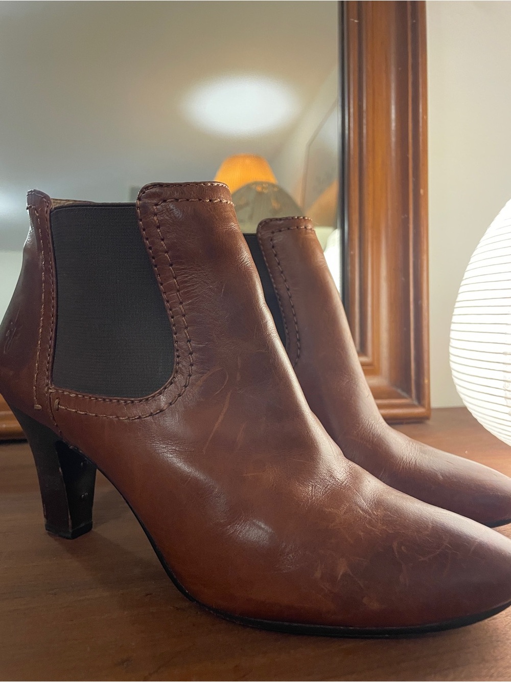 Frye Brown Leather Chelsea Ankle Bootie